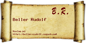 Beller Rudolf névjegykártya
